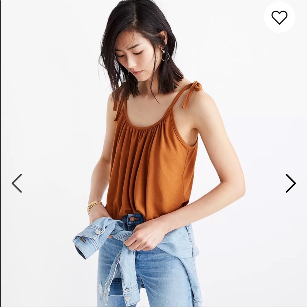Madewell Crosshatch Tie-Strap Tank Top size S - Picture 9 of 10
